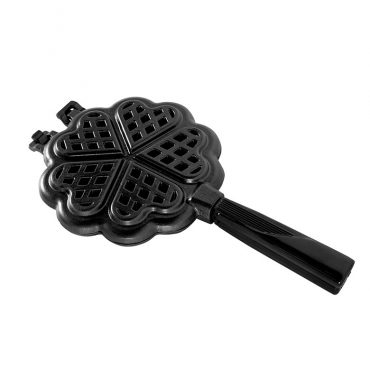 Nordic Ware Sweetheart Waffler, black cast aluminum with heart-shaped waffle plates and long handles