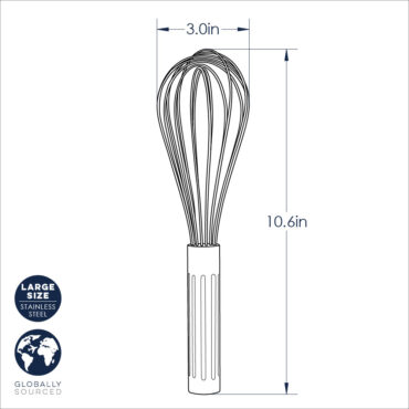 Nordic Ware large stainless steel whisk with wire loops and black handle