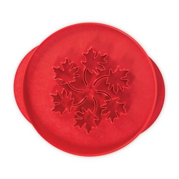 Nordic Ware aluminum pie top cutter with leaf and apple pattern, reversible design, silver finish