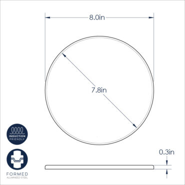 Nordic Ware round aluminum heat tamer plate with concentric ridged surface, silver finish
