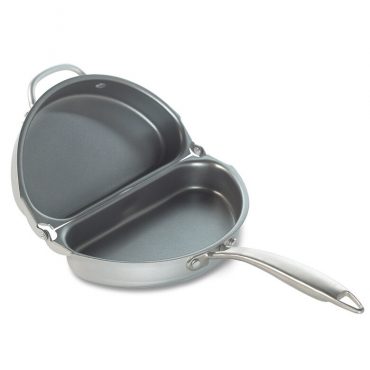 Nordic Ware aluminum frittata pan with non-stick interior, round with sloped sides, silver exterior finish