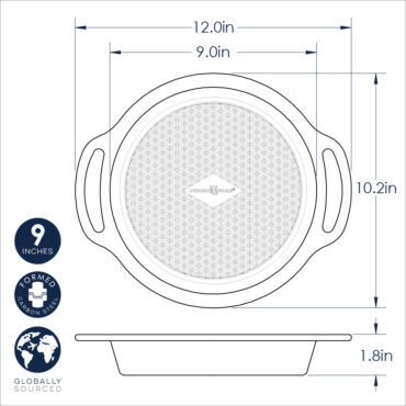 Nordic Ware aluminum round cake pan with textured treat pattern surface, 9-inch diameter, natural silver finish