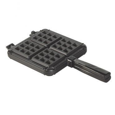 Nordic Ware cast aluminum stovetop Belgian waffle maker with long handle, dark non-stick finish
