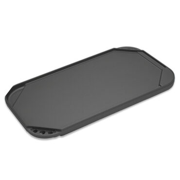Nordic Ware aluminum two-burner reversible griddle with smooth and ridged surfaces, rectangular shape