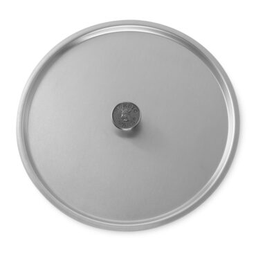 Nordic Ware 13-inch aluminum stock pot lid with cast metal logo knob, silver finish