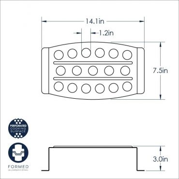 Technical diagram showing Nordic Ware aluminum chicken leg griller with vertical stand and jalapeno pepper holders