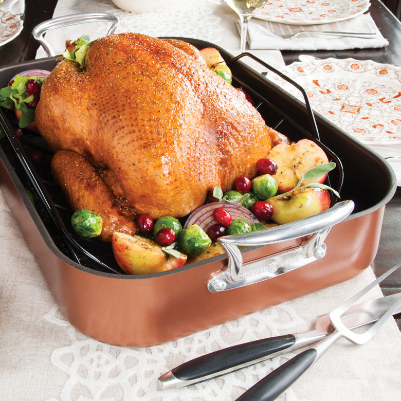 Extra Large Copper Roaster with Rack View 2