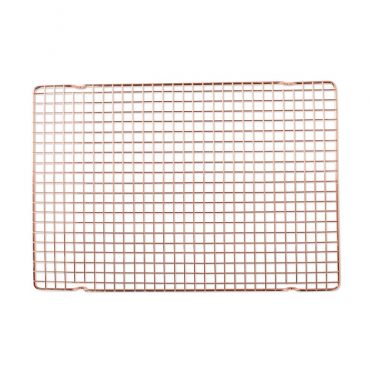 Nordic Ware large rectangular wire cooling rack with copper-plated finish and grid pattern