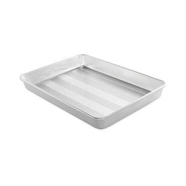 Nordic Ware Prism aluminum baking pan, rectangular with high sides and textured bottom, natural finish