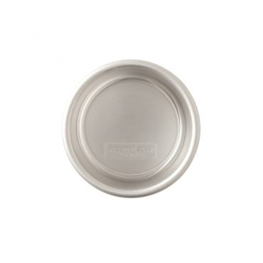 Nordic Ware Naturals aluminum 4-inch round layer cake pan, natural silver finish, overhead view