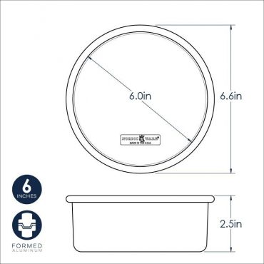 Nordic Ware Naturals 6-inch round aluminum layer cake pan with straight sides and natural silver finish