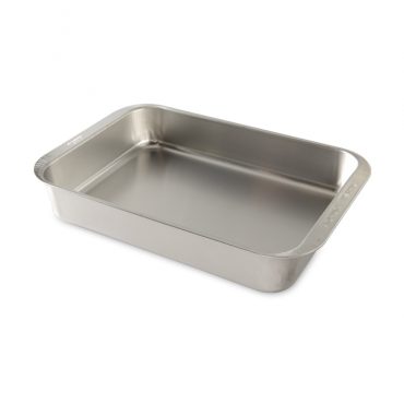 Nordic Ware Naturals aluminum rectangular baking pan, 9x13 inch, natural silver finish with straight sides