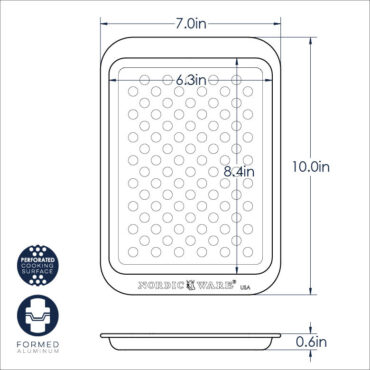 Nordic Ware Naturals aluminum compact crisping sheet with wire rack, rectangular silver finish