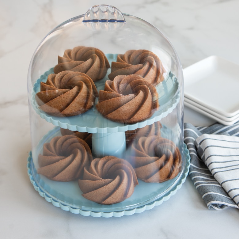 2-Tiered Dessert Stand with Dome Lid View 2