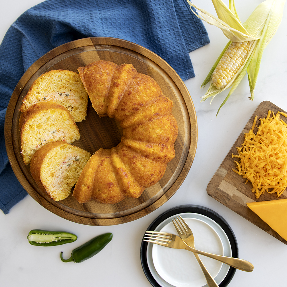 Visit Cornbread Bundt with Savory Cheese Filling Recipe