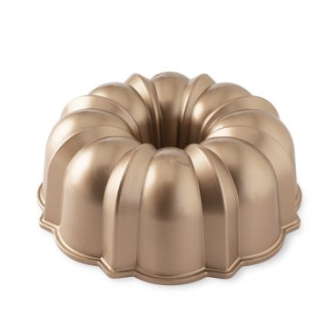 Nordic Ware cast aluminum bundt pan with classic fluted design, toffee bronze exterior finish