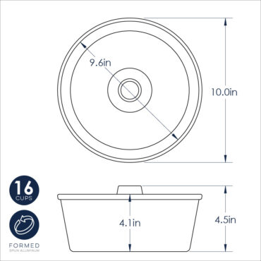 Nordic Ware aluminum angel food cake pan, round tube pan with removable bottom, natural silver finish