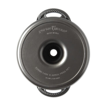 Nordic Ware cast aluminum pound cake and angel food pan, round with center tube and twisted handles, graphite finish