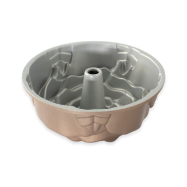 Rose Bundt Pan product image showing silver interior