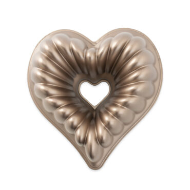 Elegant Heart Bundt Pan product image toffee exterior