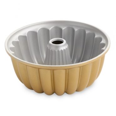 Nordic Ware Elegant Party bundt pan interior showing nonstick dark surface with ornate fluted design