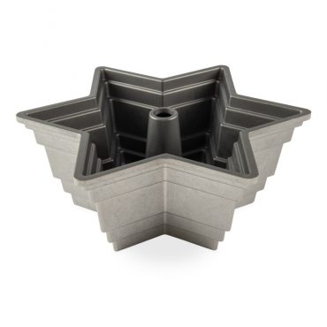Nordic Ware Star of David bundt pan interior, aluminum with silver nonstick coating and six-pointed star design