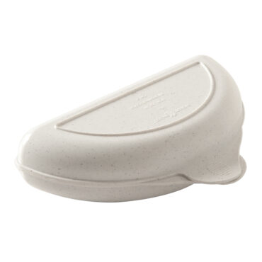 Nordic Ware aluminum omelet pan with hinged design, closed position, non-stick dark gray interior