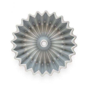 Nordic Ware Brilliance bundt pan interior showing intricate geometric fluted design, aluminum with silver finish