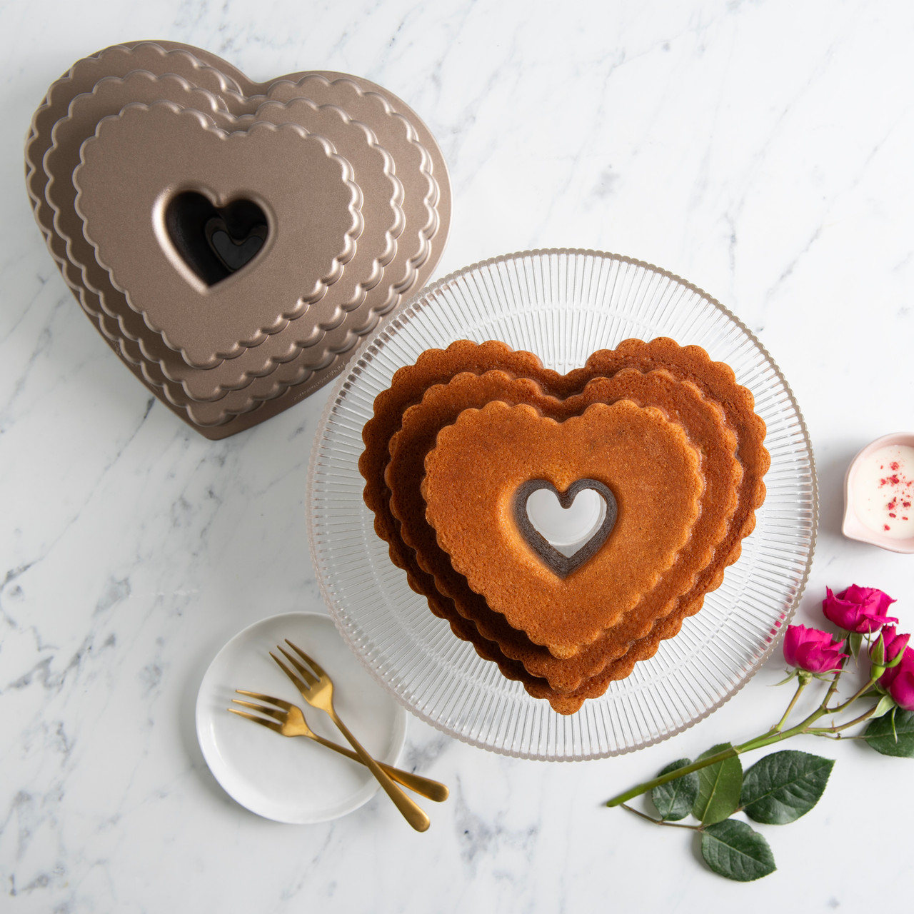 12 Cup Tiered Heart Bundt® Pan View 2