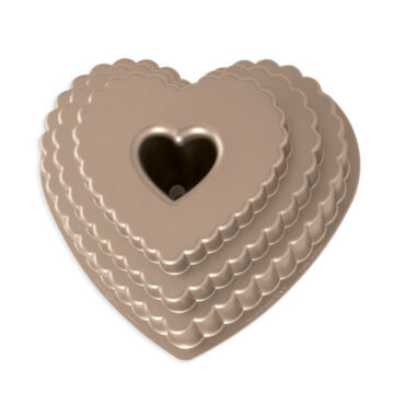 Tiered Heart Bundt Pan toffee exterior