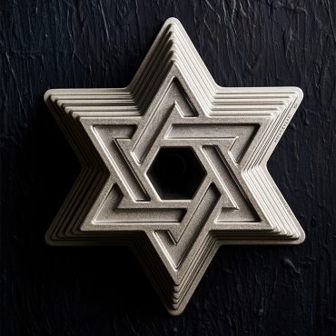 Nordic Ware aluminum bundt pan with Star of David design, featuring six-pointed star fluted pattern