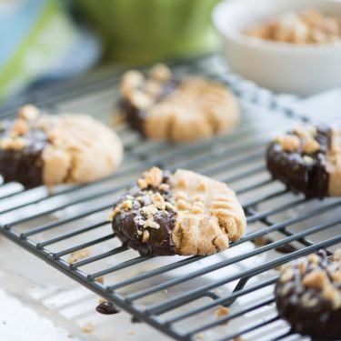 Visit Chocolate-Dipped Peanut Cookies Recipe