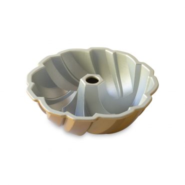 Nordic Ware 75th Anniversary Braided Bundt pan interior, aluminum with intricate rope-like braided pattern design