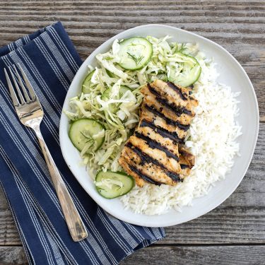 Visit Yogurt Marinated Chicken with Dill Cucumber Slaw Recipe