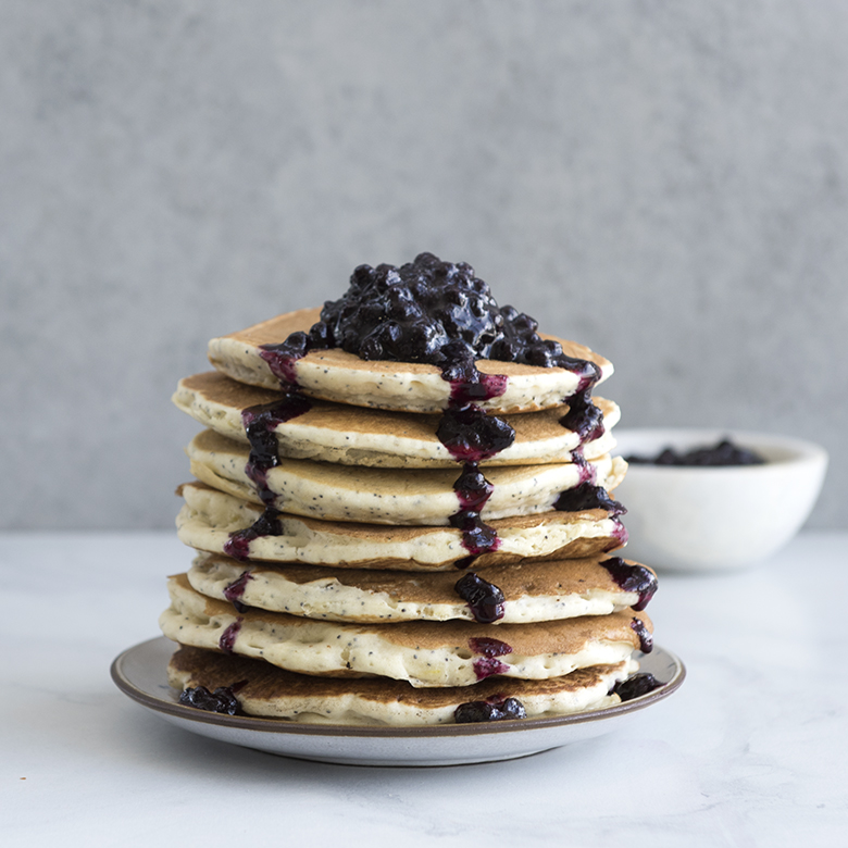 Visit Lemon Poppyseed Pancakes with Blueberry Compote Recipe