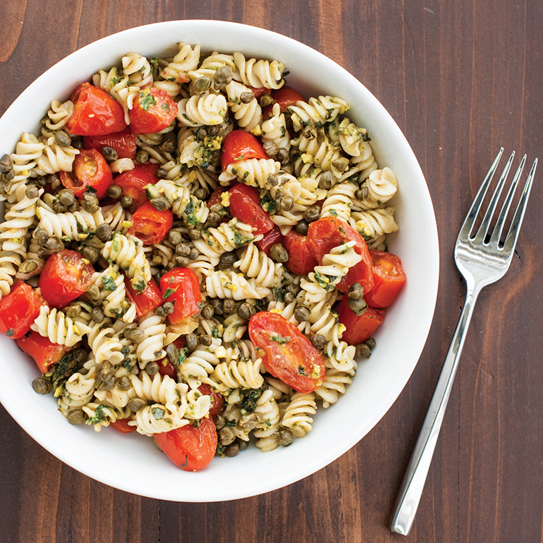 Visit Pesto Pasta with Blistered Tomatoes and Capers Recipe
