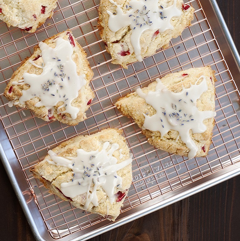 Visit Strawberry Scones with Lavender Lemon Glaze Recipe
