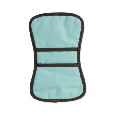 White silicone bundt-shaped hot pad with fluted ridges, back view showing smooth surface