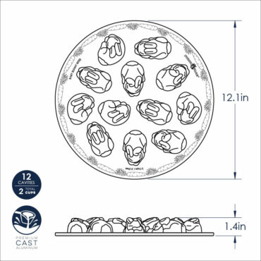 Nordic Ware Baby Bunny Bites aluminum cakelet pan, 6-cavity mold with detailed bunny shapes, natural finish