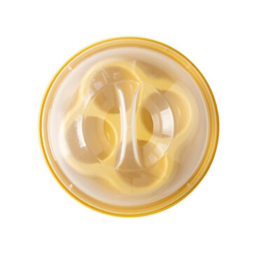 Nordic Ware white aluminum egg bites pan with clear lid, featuring 7 round cavities for individual portions