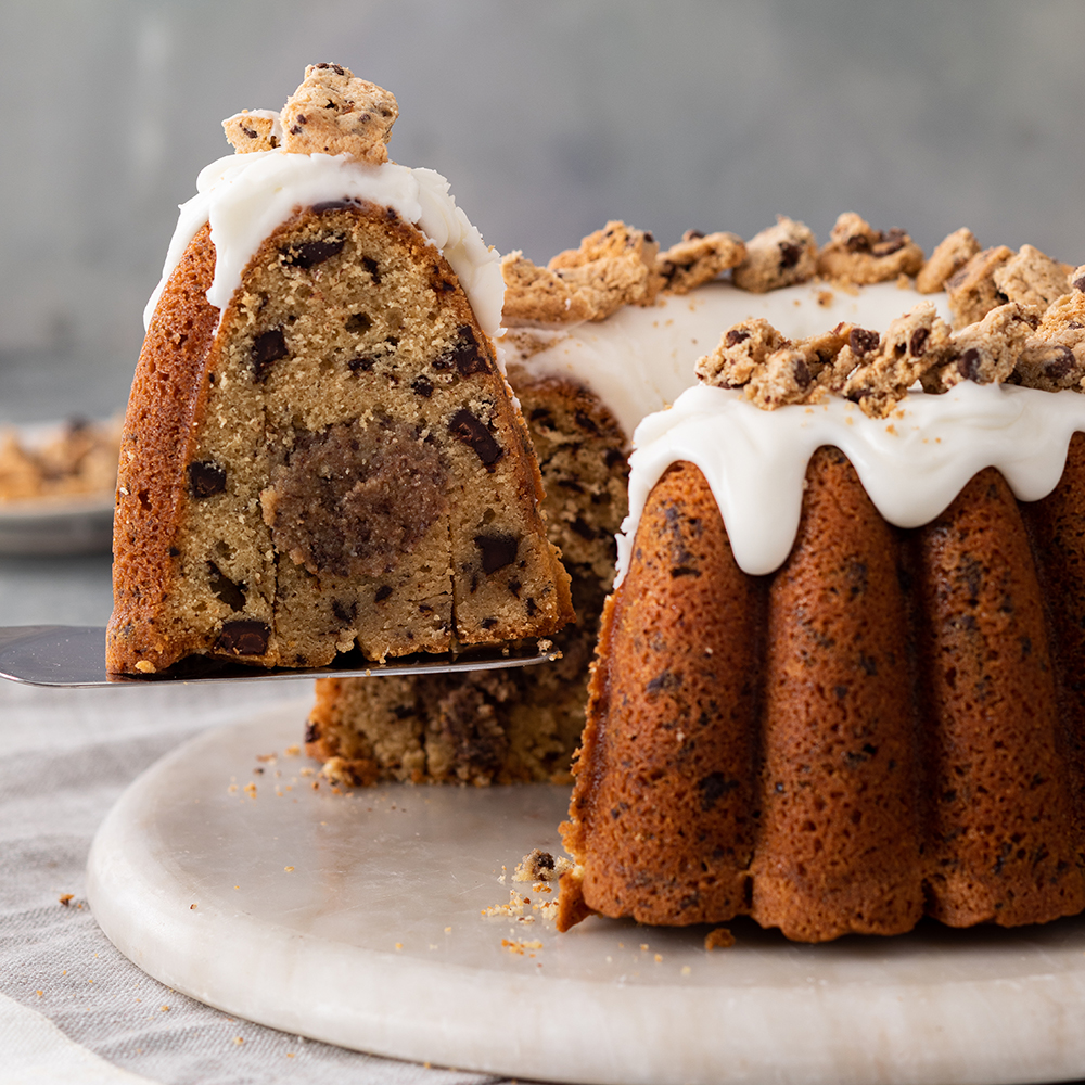 Visit Chocolate Chip Cookie Bundt Cake with Creamy Milk Glaze Recipe
