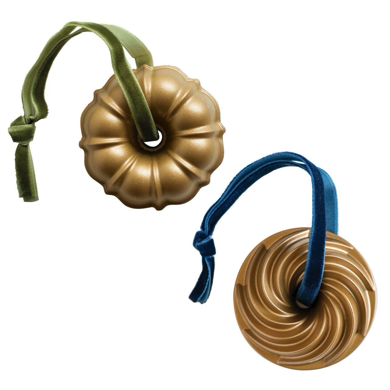 Set of 2 Gold Collectible Cast Ornaments, Classic and Heritage Bundt® View 1