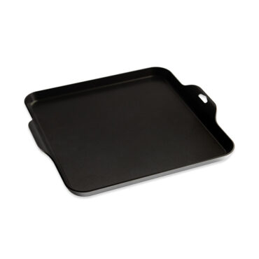 Nordic Ware Square Griddle King, black aluminum cookware with raised edges and dual handles