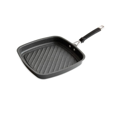 Nordic Ware Verde ceramic nonstick searing grill pan, round with raised ridges, green exterior finish