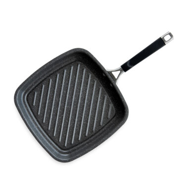Nordic Ware Verde ceramic nonstick searing grill pan interior showing raised ridged surface, dark green coating