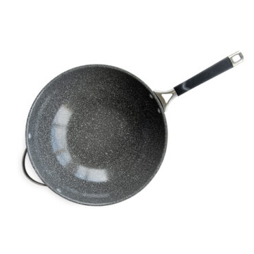 Nordic Ware Verde ceramic nonstick wok interior, 12-inch round with green coating and flared sides