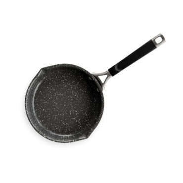 Nordic Ware Verde 8-inch skillet with green ceramic nonstick coating, round shape with black handle