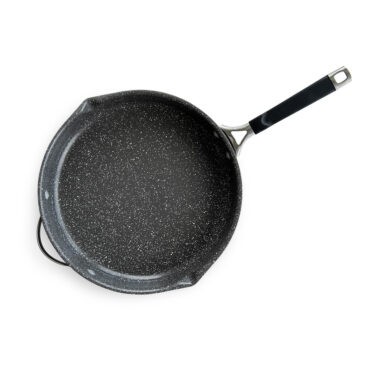 Nordic Ware 12-inch skillet with green ceramic nonstick interior coating on white background