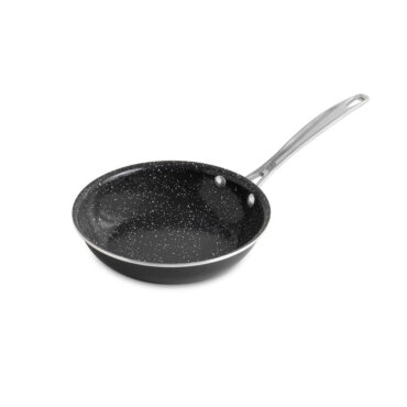 Nordic Ware Basalt 8-inch sauté skillet with black non-stick interior and light gray exterior finish