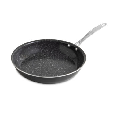 Nordic Ware Basalt 12-inch saute skillet with non-stick dark gray interior and black handle